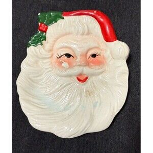 Vintage Christmas Japan Ceramic JC Penny Santa Claus Wall Hanging Soap Dish